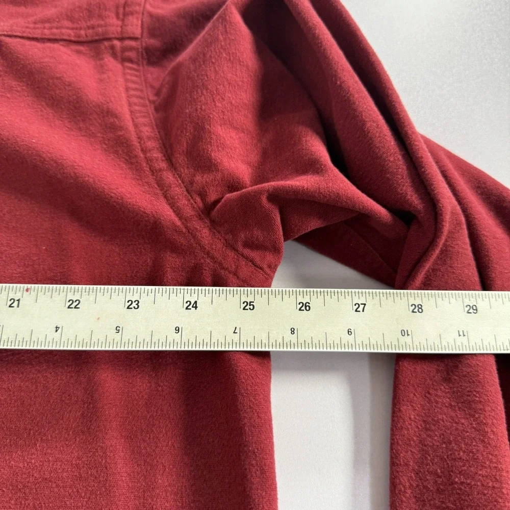 LL Bean Shirt Mens Large Tall LT Red Chamois Cloth Flannel Button Up Outdoor
